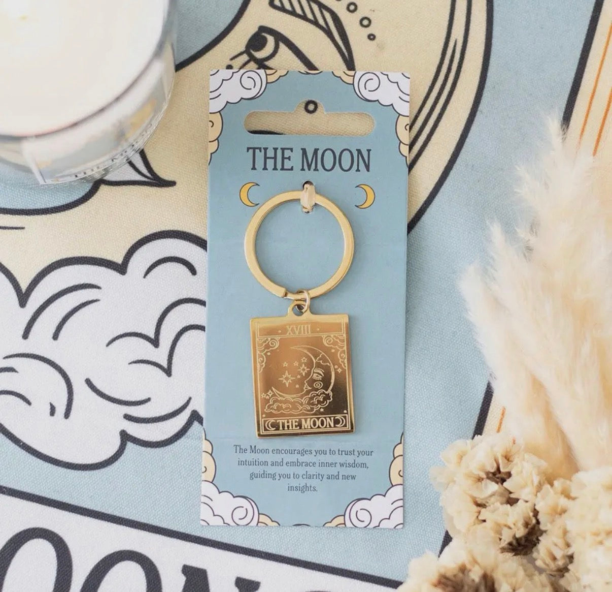 The Moon Tarot Card Keyring