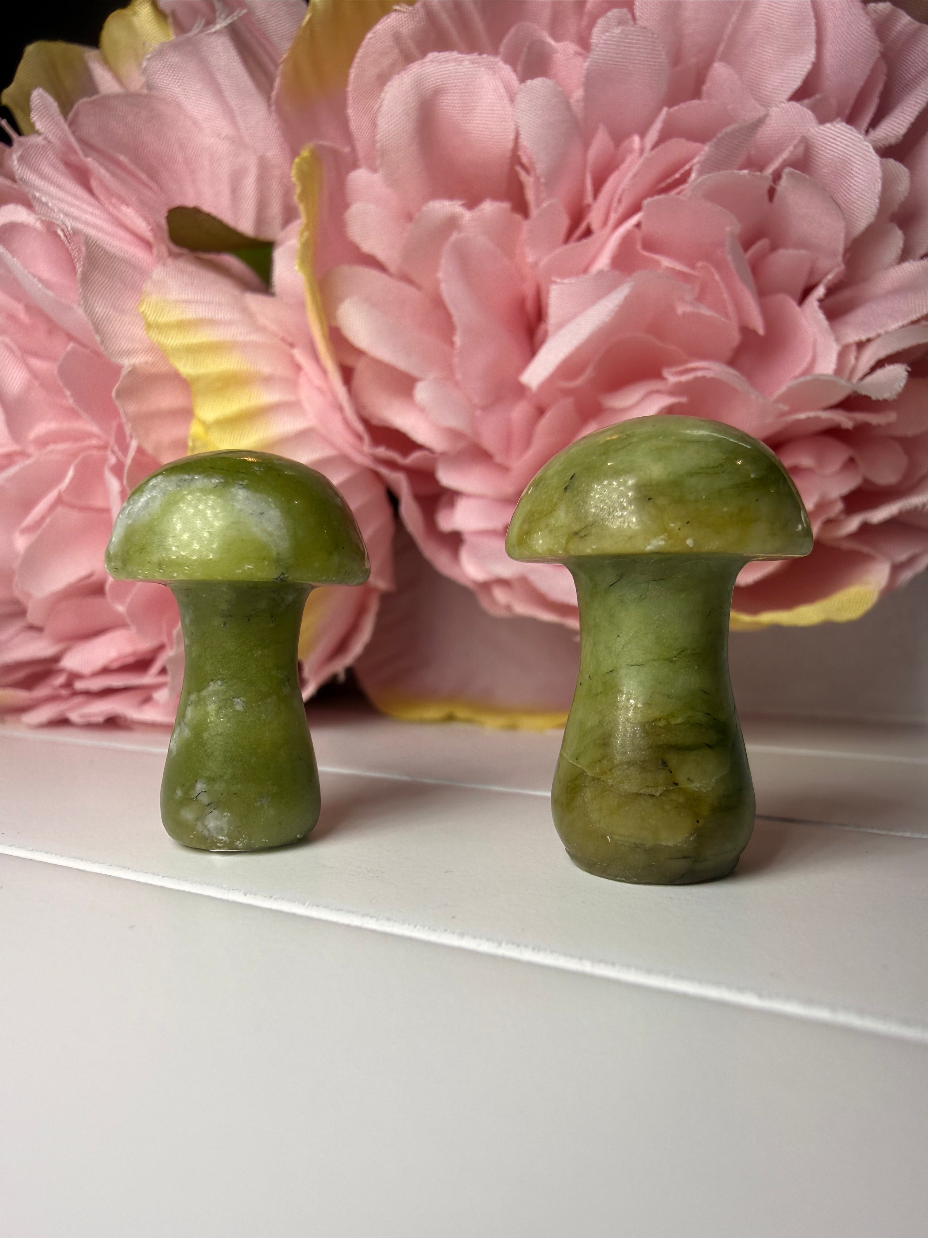 Hand Carved Crystal Mushrooms