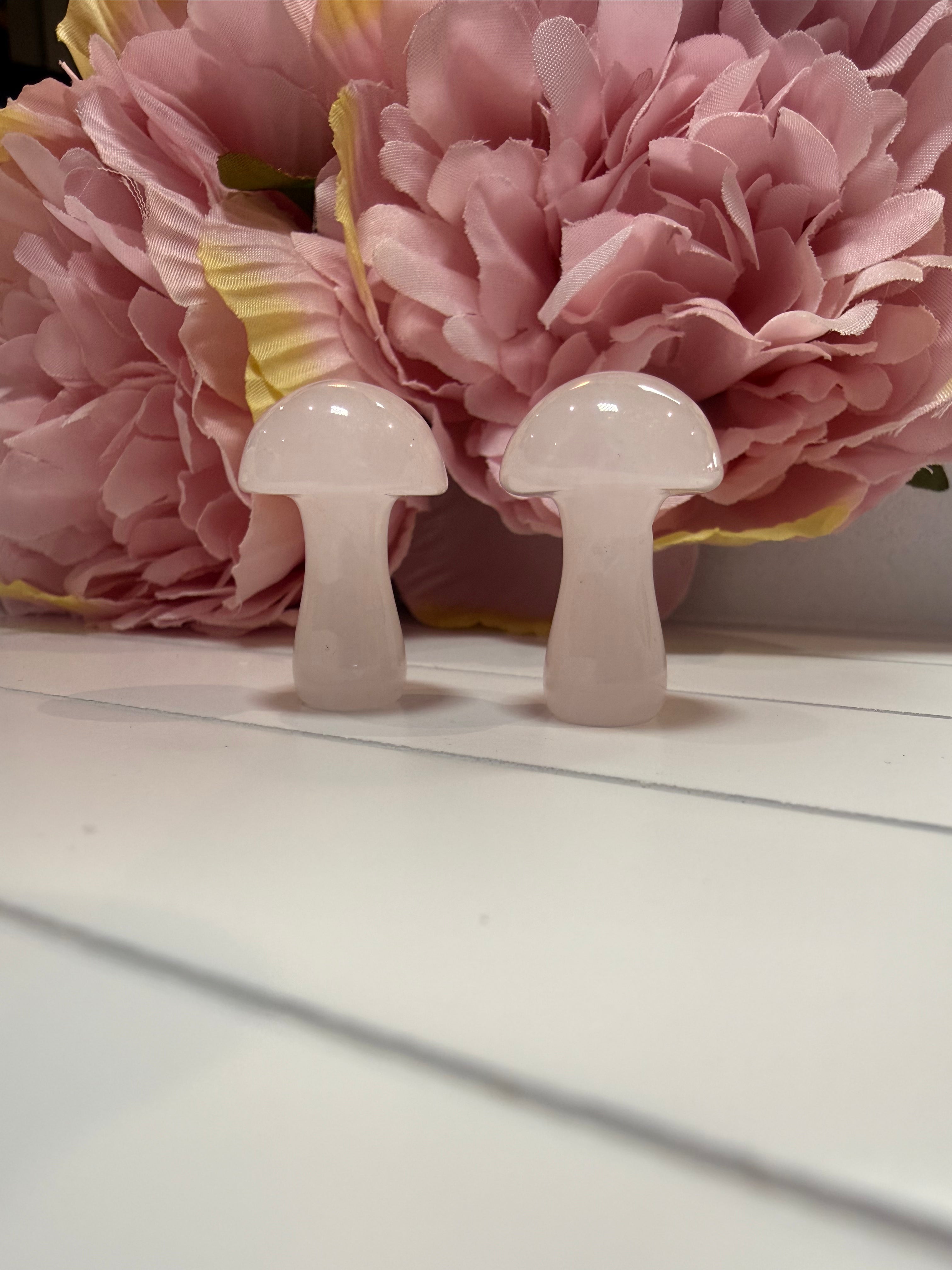 Hand Carved Crystal Mushrooms